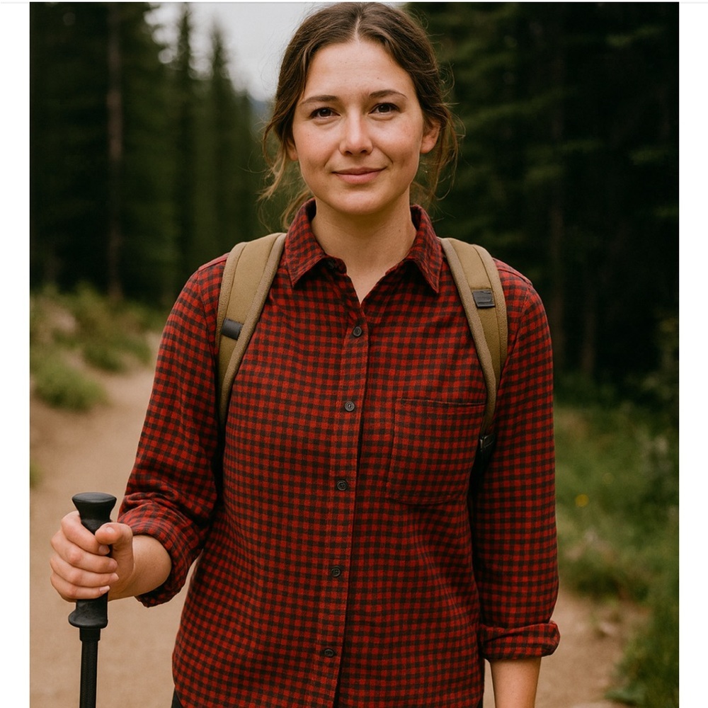 * Patagonia Red Check Gingham Button Down 100% Cotton Size Small